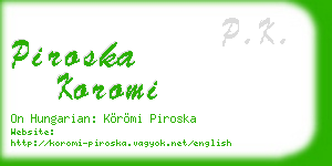 piroska koromi business card